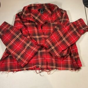 Forever 21 Crop Red colorful Flannel